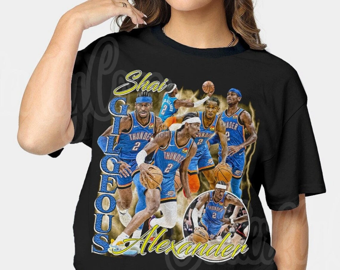 Shai Gilgeous-Alexander Shirt Basketball shirt Classic 90s Graphic Tee Unisex Vintage Bootleg Gift Retro