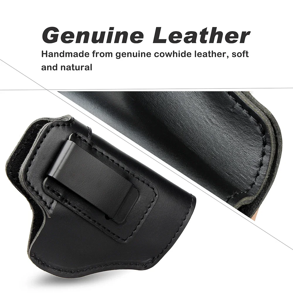 Left RIGHT Tactical Leather Holster for Concealed Carry Airsoft IWB Gun Holsters for Glock 17 19 43X/ Sig P365 9mm for Hunting