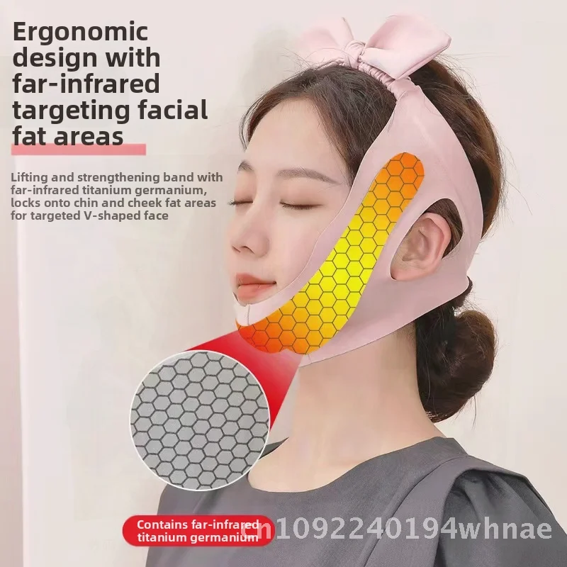 Opaska liftingująca do twarzy V-Face, ujędrniająca, półokrywająca, na podwójny podbródek, maska do spania, z jadeitem podczerwonym, zielona, różowa, w kolorze niebieskim pawiego, dla piękności i...