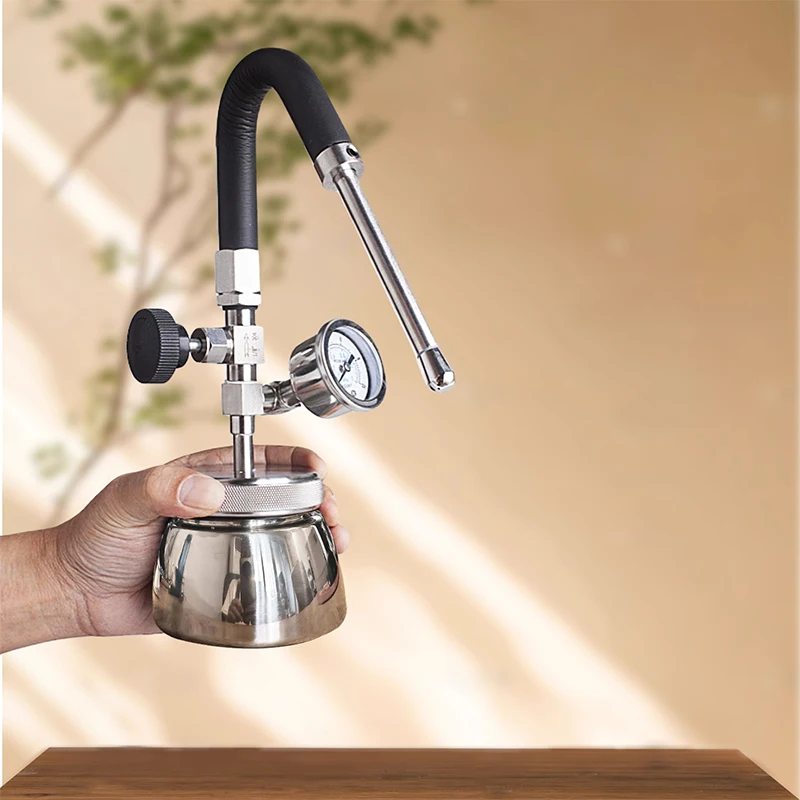&Small stainless steel steam milk frother (double valve moka pot) steam milk frother 100ml Capacity