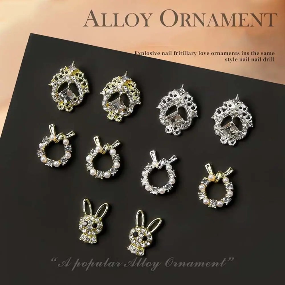 Accessories Alloy Nail Ornament Love Heart Nail Jewelry 3D Nail Art Drills Heart Nail Rhinestones Rabbit Nail Decorations