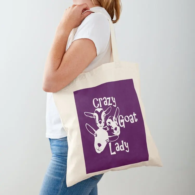 

Crazy Goat Lady NickerStickers on Redbubble Tote Bag large tote bag Women's handbag sacs de shopping Reusable bags