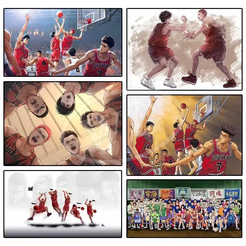 Figura de Anime japonés The First Slam Dunk, carteles deportivos de baloncesto, pintura en lienzo, decoración, arte de pared, decoración de habitación Kawaii, 2023