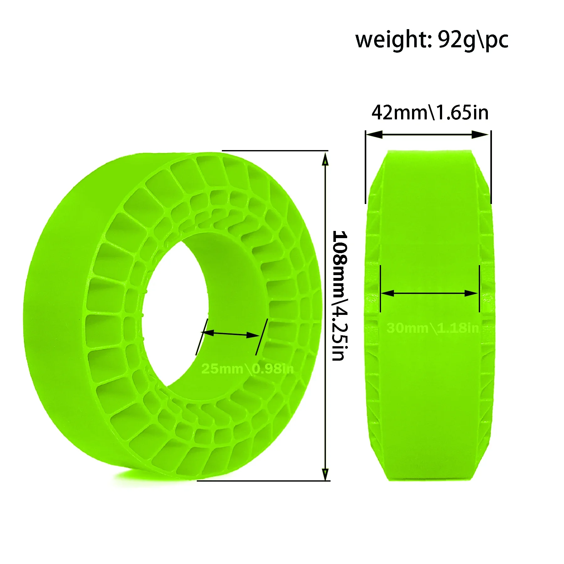 4PCS 1.9" RC Crawler Foam Tires for TRX4/SCX10/Capra - Silicone Rubber Insert, High Grip, Shock Absorb, Durable