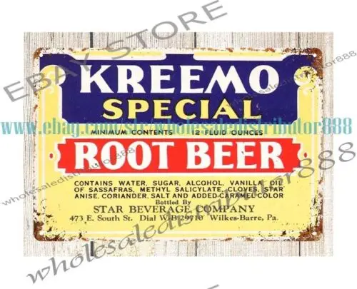 KREEMO SPECIAL ROOT BEER Wilkes Barre Pa metal tin sign home interior design