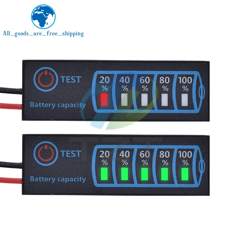 TZT Battery Level Indicator 3S Ternary Lithium Battery Lithium Iron Phosphate Lead-Acid Battery Capacity Display Tester Meter