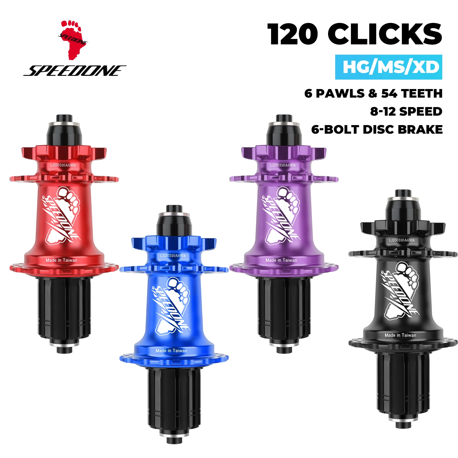 SPEEDONE 32 Hole MTB Hub 120 Click Ultra Lubricant 4-Bearing