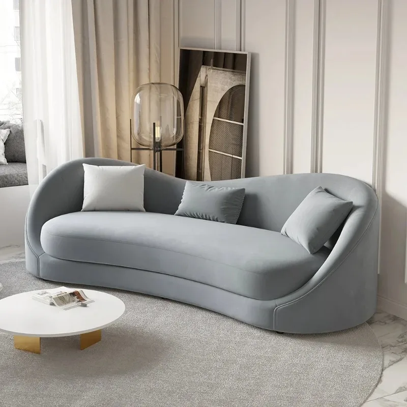 DIGGERA Velvet Sofa Couch for Living Room Apartment Bedroom with Solid Wood Frame Curved Comfy 84