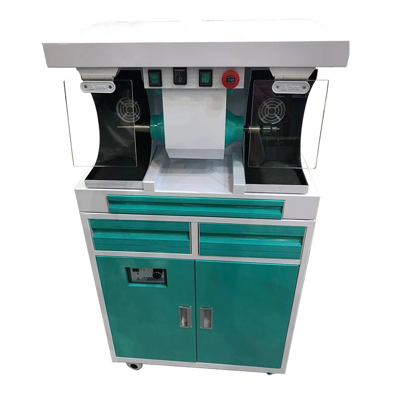 Dental Lab Equipment Grinding Polishing Machine Built-in Dust Collector System with Mobile Cabinet