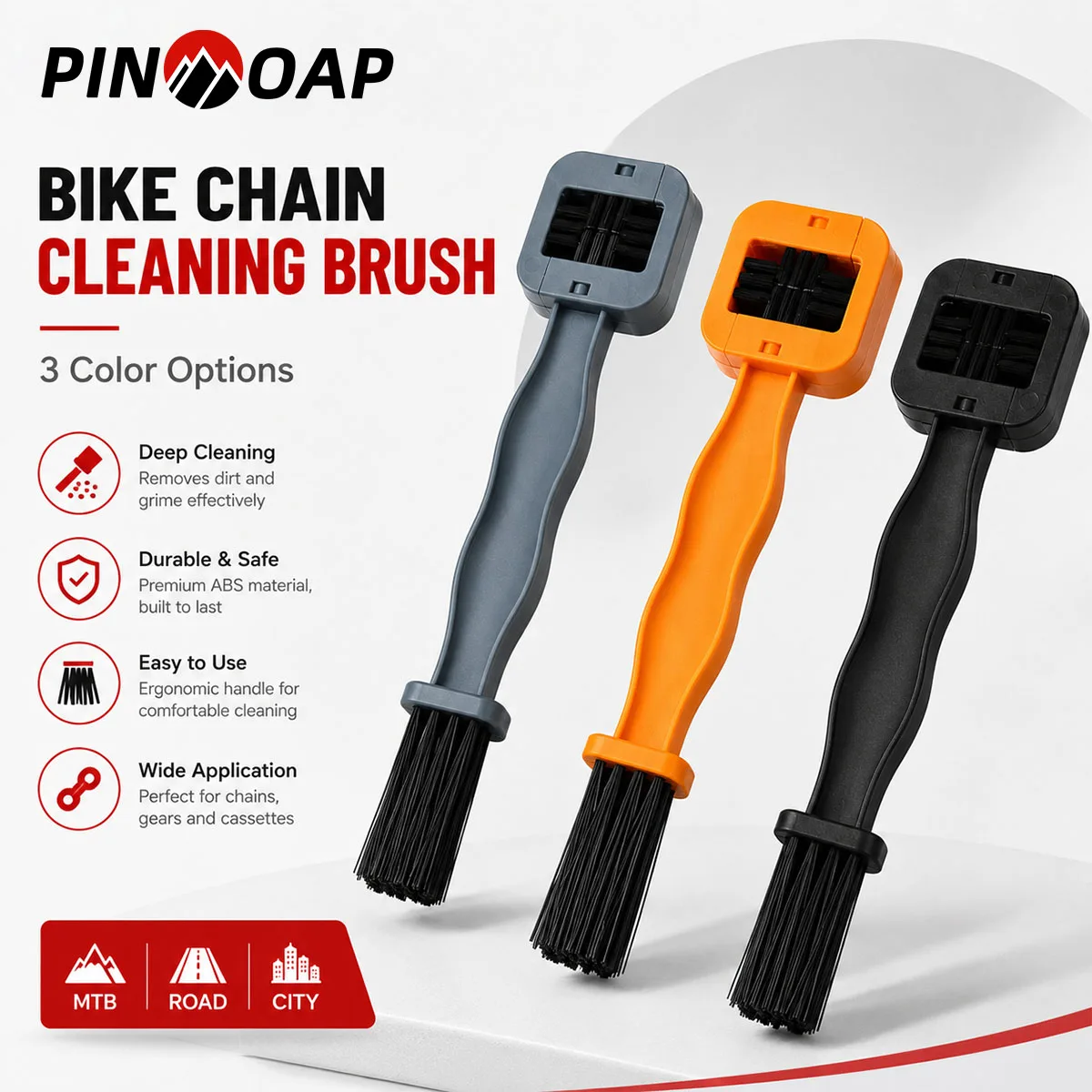 PINMOAP 1PC Bike Chain Cleaning Brush Bicycle Chain Cleaner Scrubber Tool For Mtb Road Bike Cycling Drivetrain Maintenance Repai