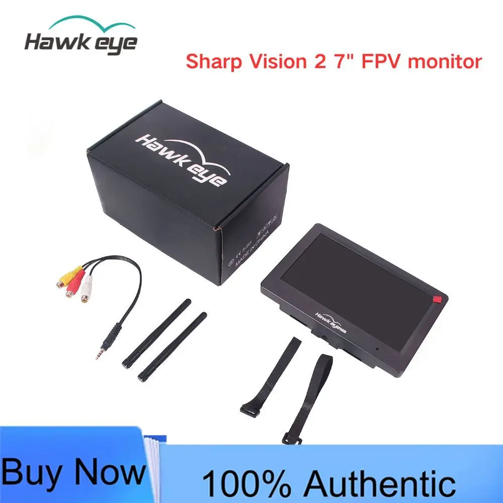 Hawkeye Sharp Vision 7Inch FPV Monitor 1000Lux High Brightness with HDMI DVR 4.9G 5.8G 6G Dual Receiver 3S-6S Input for RC Drone