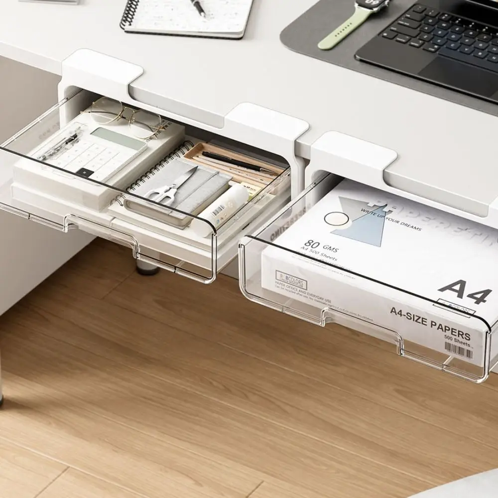 

Punch Free Under Table Storage Drawer Space Saving Visible Drawer Storage Box Large Capacity Strong Load-bearing Capacity