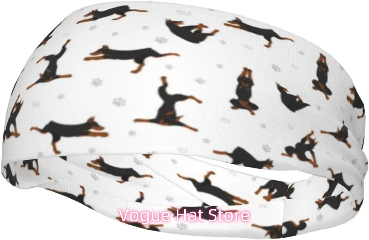 

Повязки на голову для тренировок с собакой доберман для женщин и мужчин, нескользящие, спортивная повязка на голову для бега, модные широкие повязки на голову для женщин, повязки на голову Swe