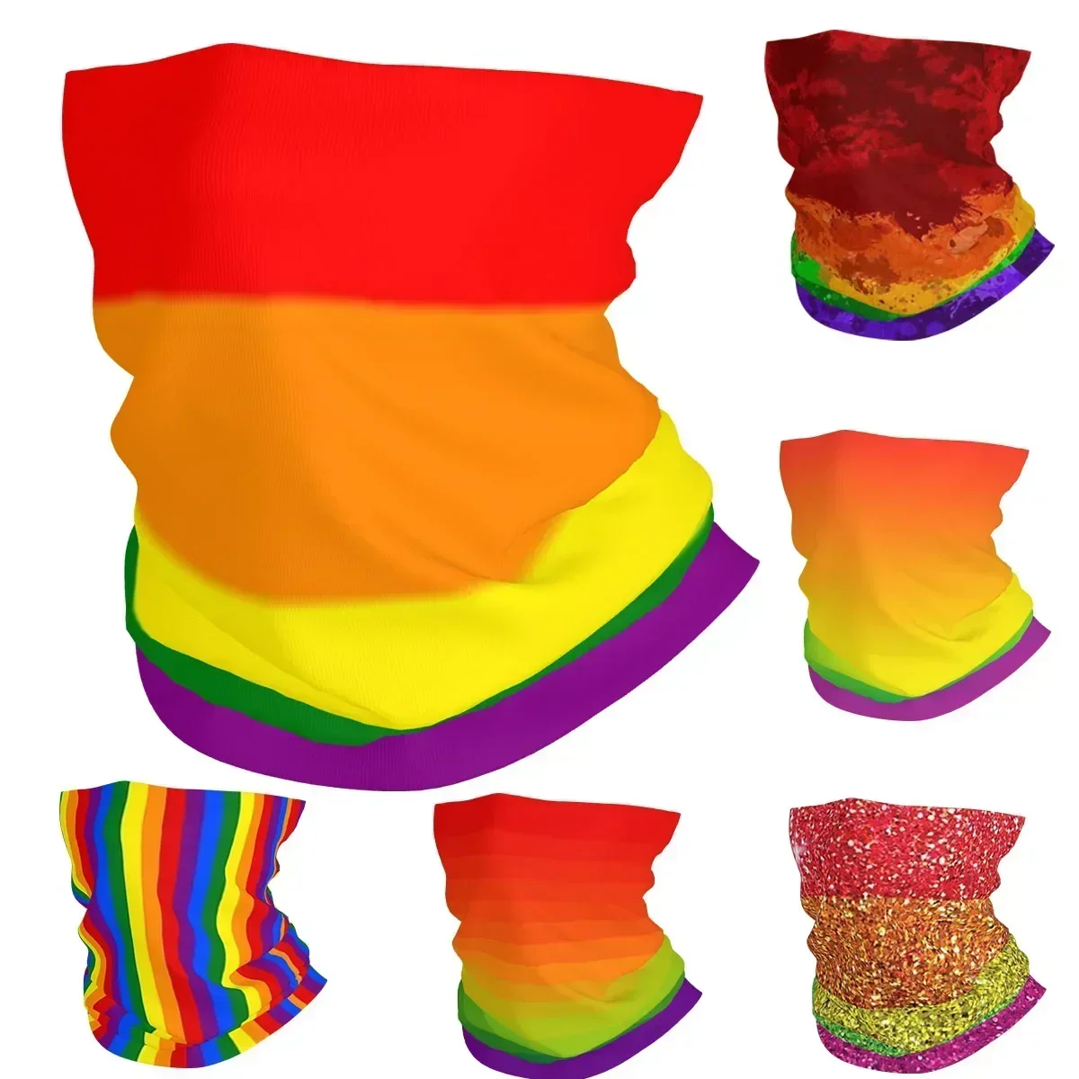 Rainbow Flag Bandana Neck Cover Printed Boho Lgbt Pride Yaoi Wrap Scarf Multi-use Balaclava Fishing Unisex Adult Windproof