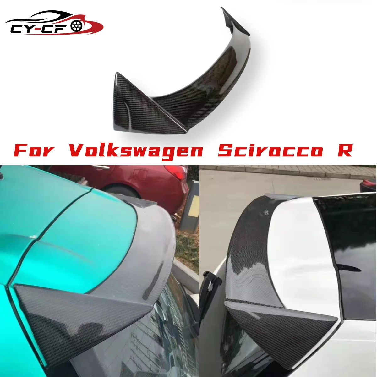 Carbon Fiber Car Rear Roof Spoiler Trunk Wings for Volkswagen VW Scirocco Standard 2009-2013 Not for R O Style Spoiler