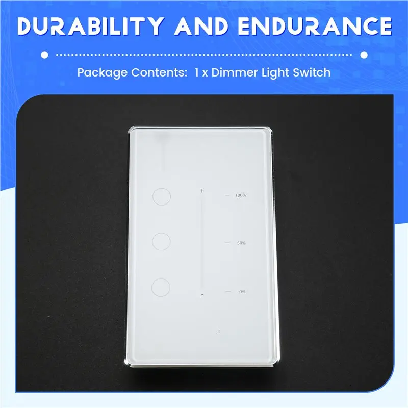 [NEWA08R】 Tuya Zigbee 3 Gang Dimmer Light Switch Tuya/Smart Life APP Remote Control US EU Standard Switch Percentage Control