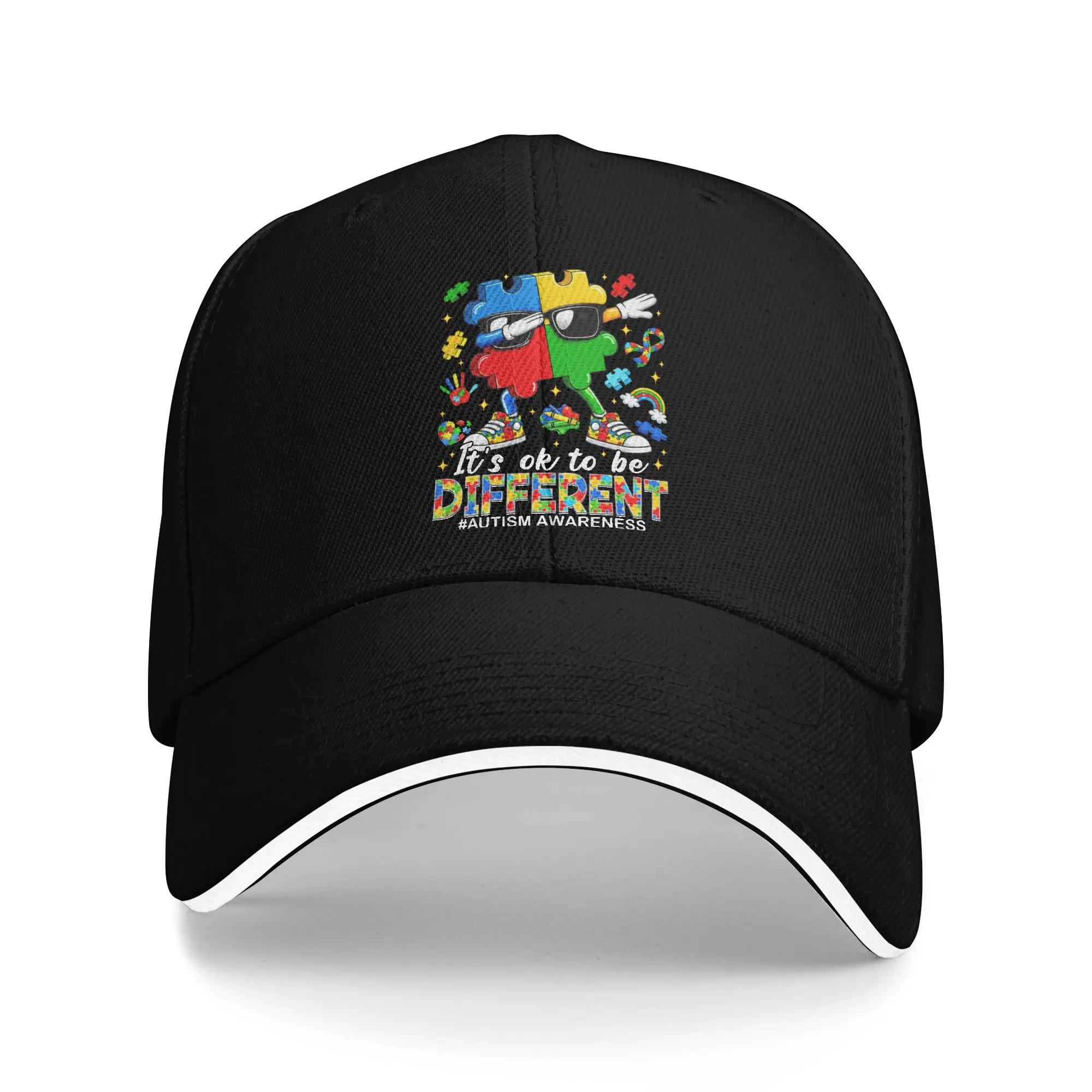 Fashion Dabbing Puzzle Autism Awareness Baseball Caps Unisex Style Snapback Cap  Daily Golf Gift Sun Caps