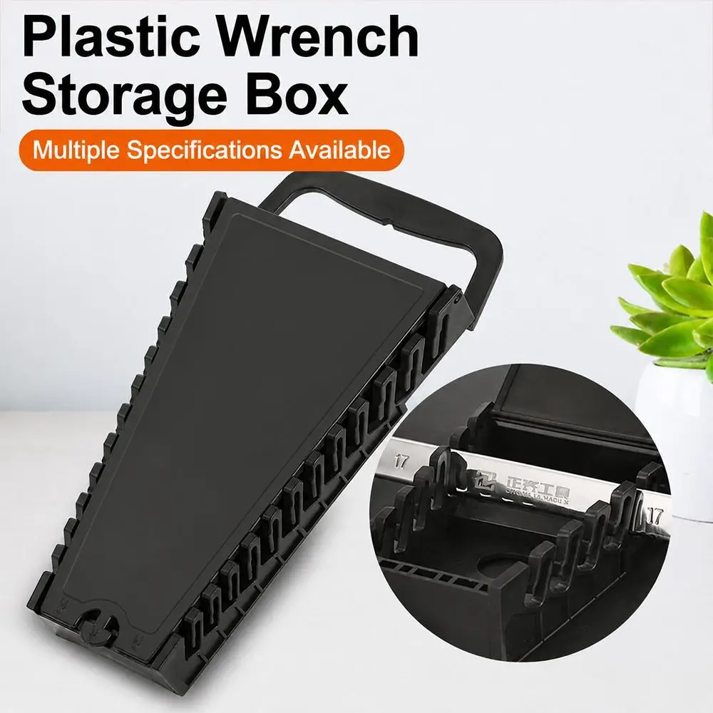 12 Slots Wrench Organizer Rack Secure Clamping Structure with Carry Handle Combination Wrench Holder Individual Wrench Slots