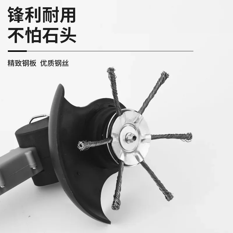 150mm Steel Wire Wheel Garden Weed Brush Lawn Mower Grass Eater Trimmer Brush Cutter Tools Garden Grass Trimmer Head Weed Brush