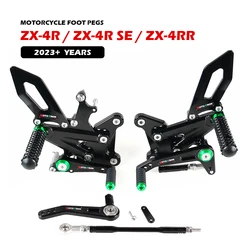 MOTO TRON ZX4R ZX4RR Motorcycle Adjustable Rear Set Foot Rest For Kawasaki ZX 400 R RR 2023 2024 CNC Foot Rest Accessories