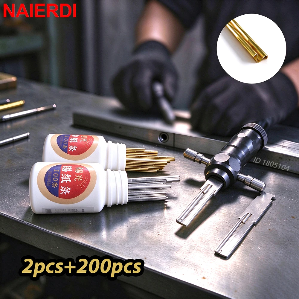 NAIERDI Professional Locksmith Tools Ghost Hand Kabbah Speed Storm Tin Foil Tool Stainless Steel Lock Picking Kit Practice Lock