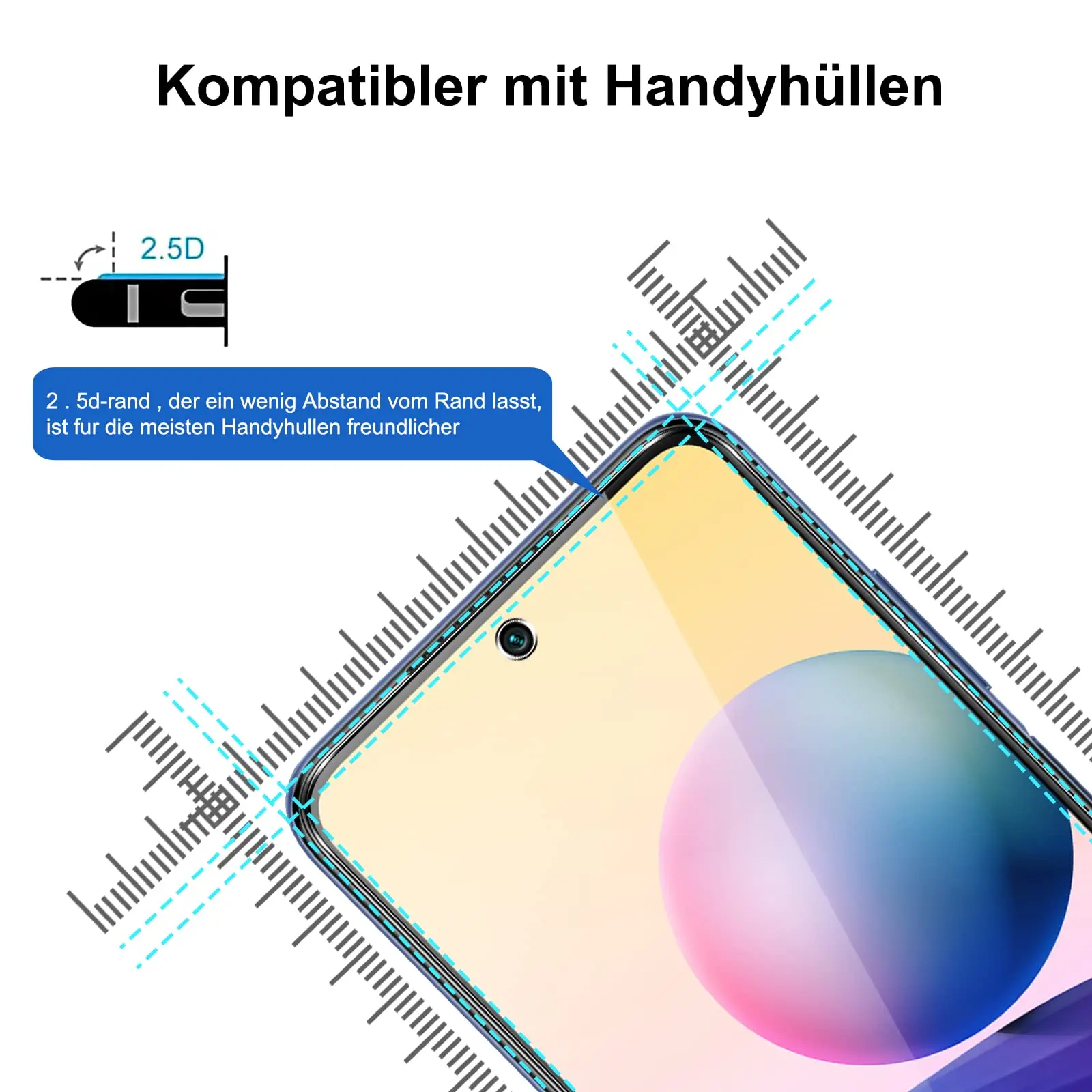 Für Redmi Note 10 5g Xiaomi Displays chutz folie gehärtetes Glas Kristall Glimmer 9h Schutz HD klar transparent Anti-Kratzer