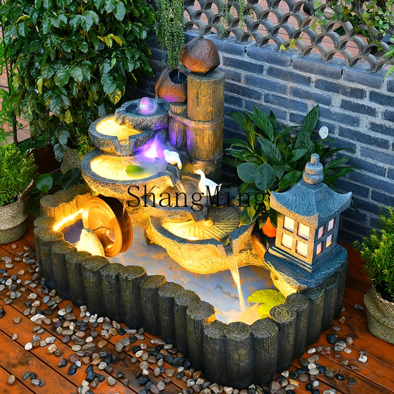 SM Chinese rockery flowing water fountain landing landscape living room lucky decoration ornament