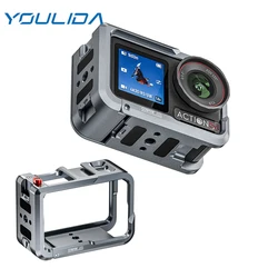 For DJI Osmo Action 5 Pro Camera Accessories Metal Rabbit Cage Aluminum Expansion Mount Bracket All-round Protection Frame