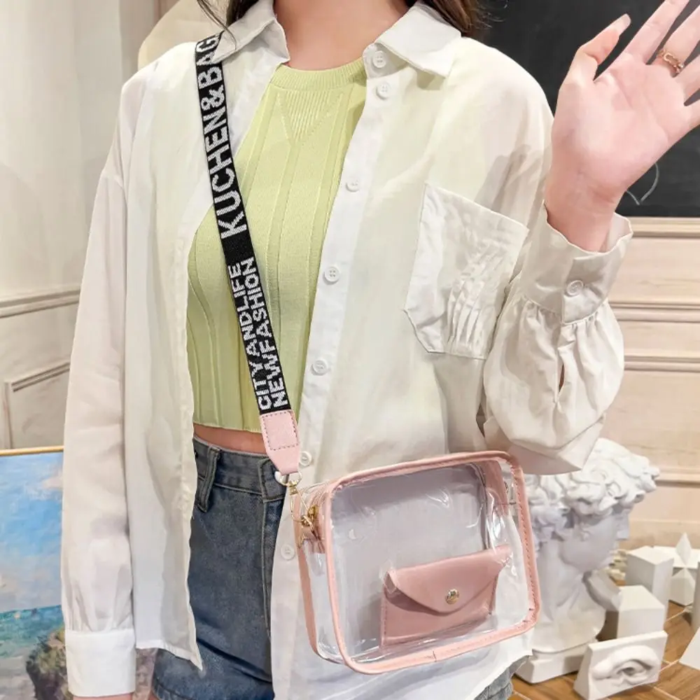 

Fashion Purse Transparent Crossbody Bag Candy Color Envelope Bag PVC Jelly Bag Korean Style Small Square Bag Shoulder Bag Travel