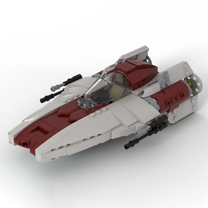 379 peças rebela a-wing interceptor moc com fuselagem em forma de cunha, asas dobráveis e motores duplos educação blocos de construção presente