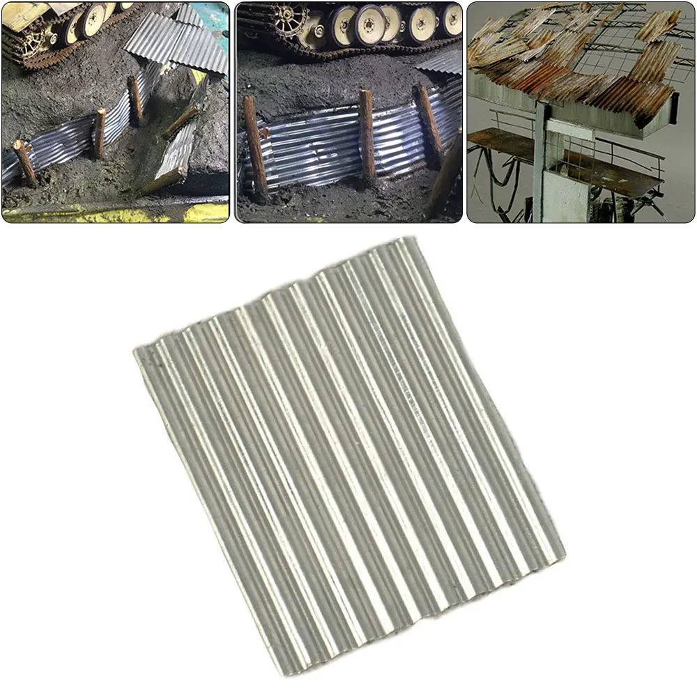 1:35 Scale Metal Roof For Model Building Scene Layout Sheets Roof Tiling Miniatures Corrugated Board Model DIY House Decoration