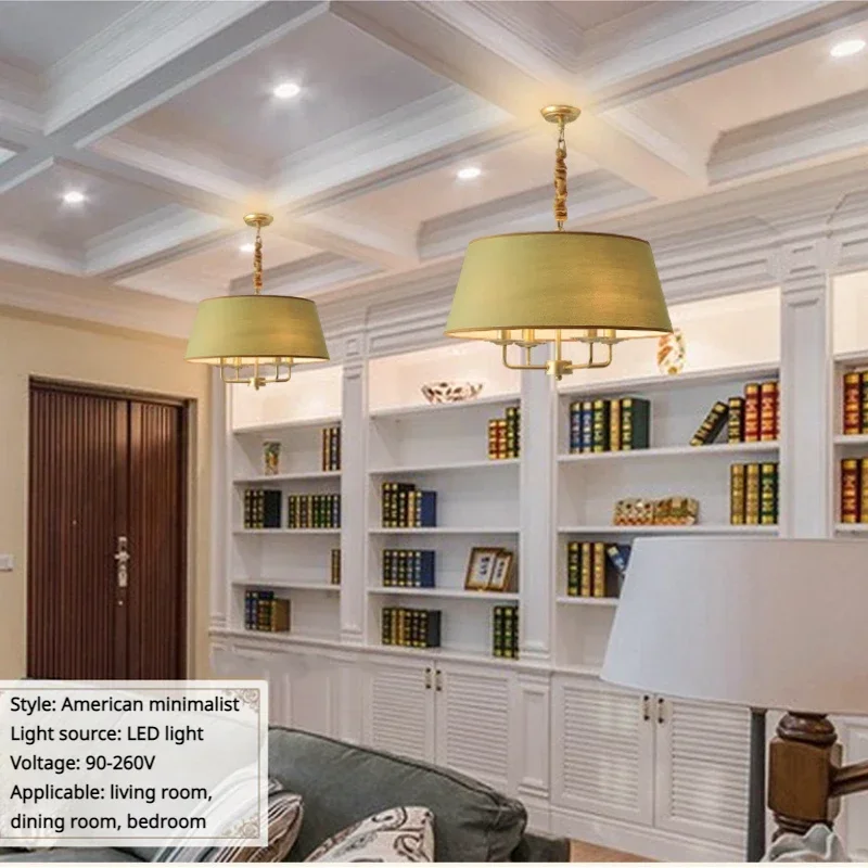 Modern Ceiling Chandeliers Stylish Simplicity Nordic Fabric Lampshade Living Room Dining Bedroom Home