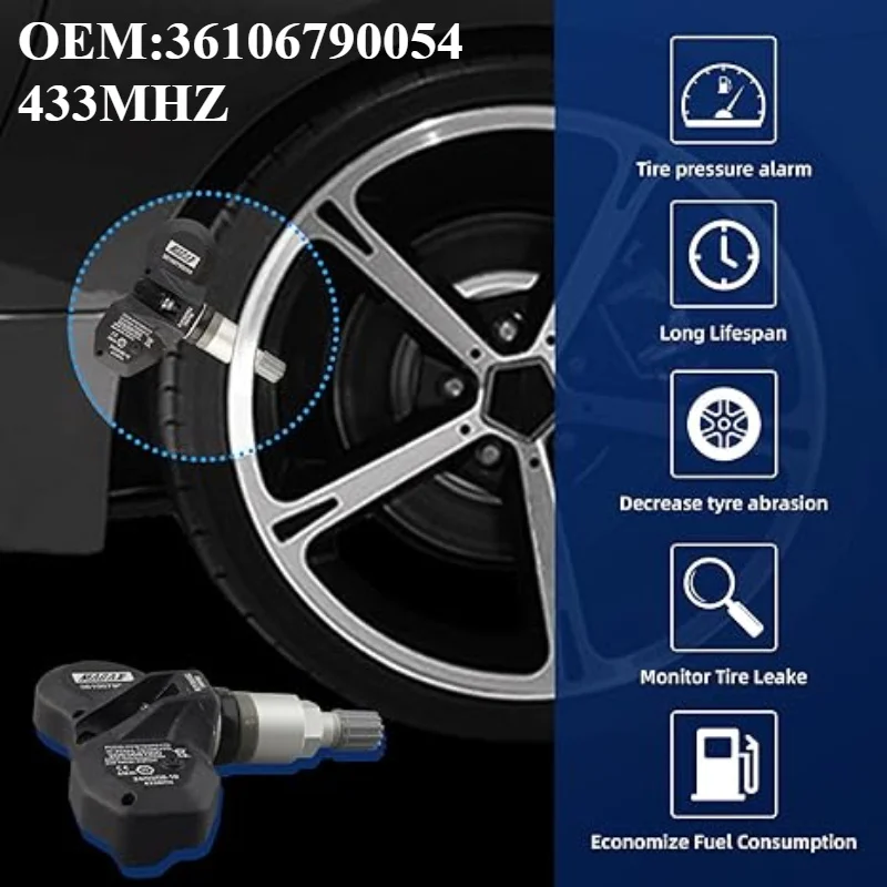 

1/4Pcs TPMS PRESSURE SENSOR OEM#36106790054 #433MHZ For #BMW:1/3/5/7-Series/M5/M6/X1/X3/X5/X6/Z4 #ALPINA #MINI #ROLLS-ROYCE