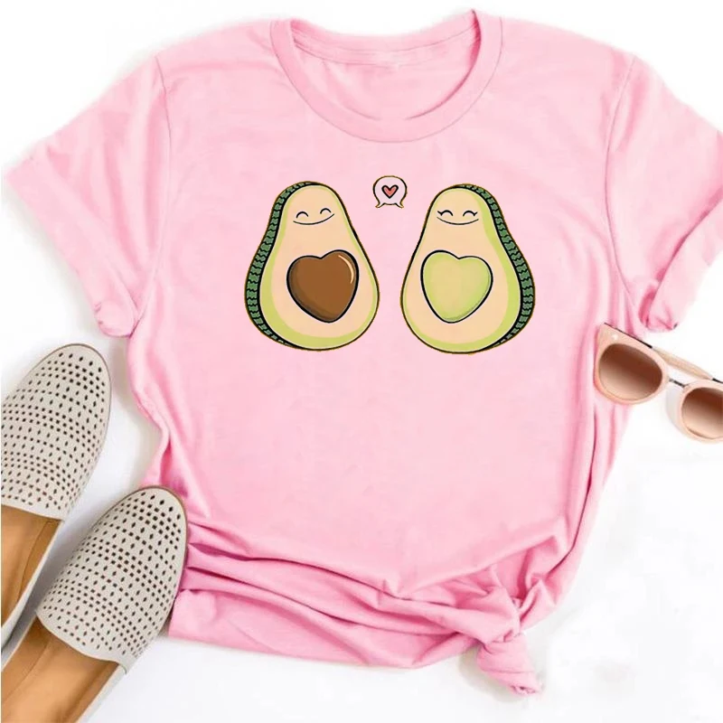 Women  New Avocado T-shirt Women Casual Short Sleeve Cartoon Graphic Tshirts Funnt Female Tops Tees Summer Women T-shirts Shirt