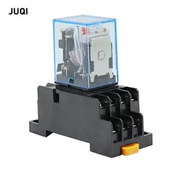 1 set MY4NJ small Electromagnetic Power Relay AC 12V 24V 36V 48V 110V 220V 380V Coil 4NO 4NC DIN Rail 14 pins + Base Mini relay