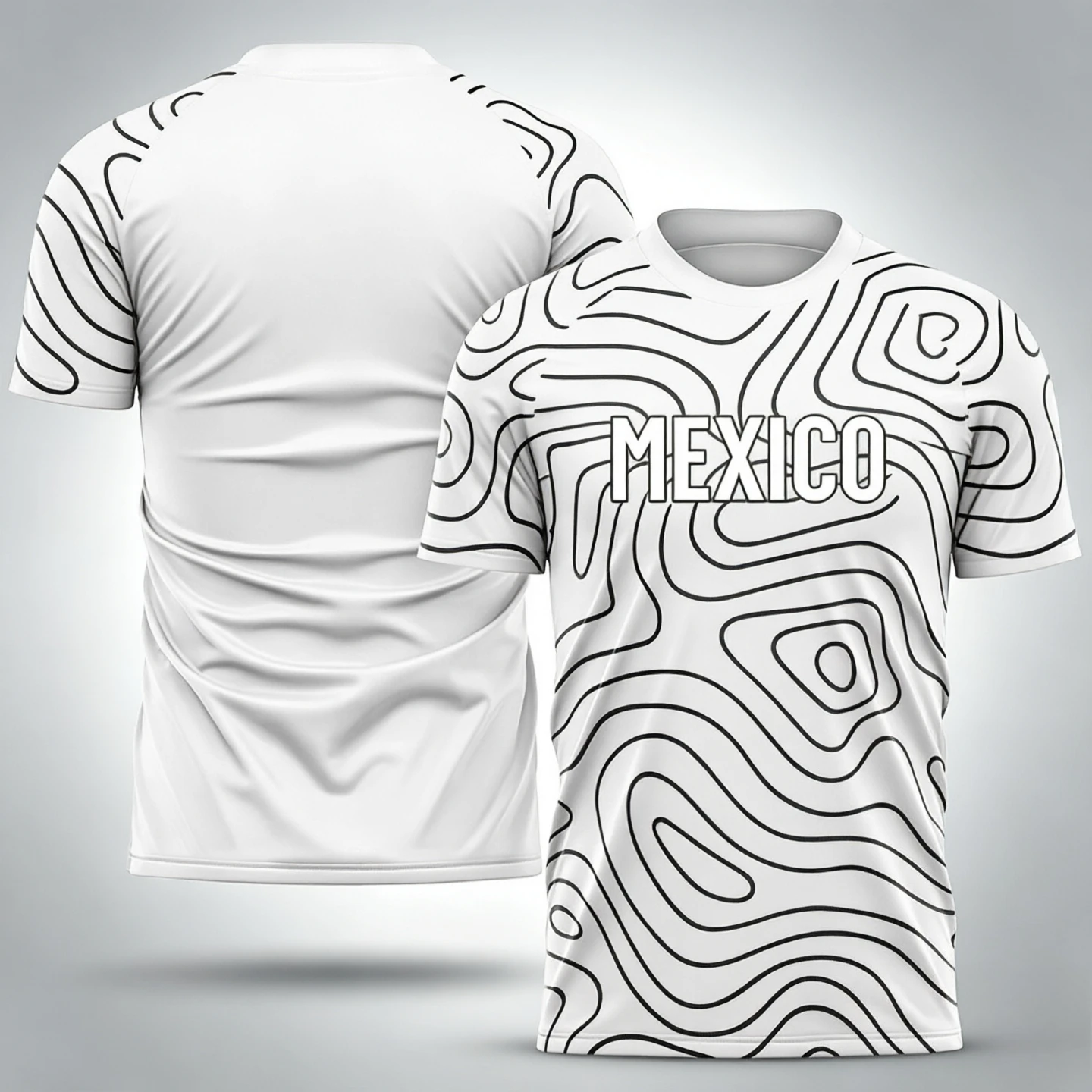 Men's Polyester Sports T-shirt Mexico Letter Graphic Breathable Athletic Top