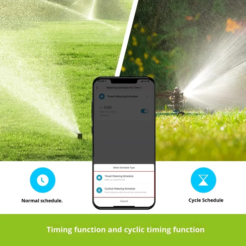 Tuya WiFi Smart Water Timer 2 Zone Sprinkler Irrigation Controller APP Remote No Hub Required for Garden Lawn