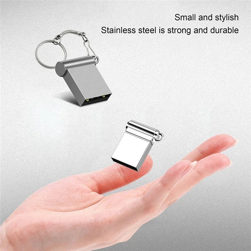 2TB U Disk Memory Stick USB3.0 Flash Drive Mini Car U Disk External Storage Memory Portable U Disk Silver