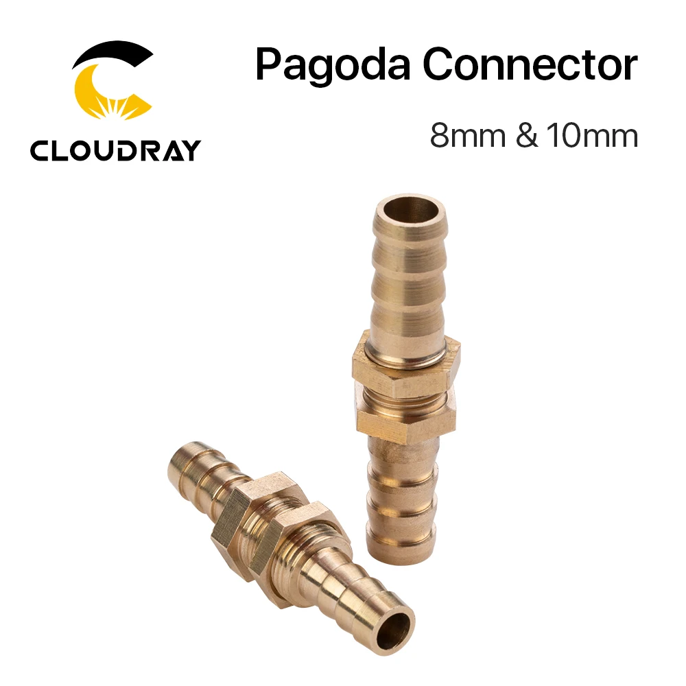 Cabezal de Pagoda de cobre Cloudray de 8mm y 10mm para tubería de agua, tubo de líquido, tubería de Gas