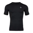RIGORER Men's Black Compression T-Shirt - Quick Dry Muscle-Fit Gym Workout Top for Running Basketball Bodybuilding