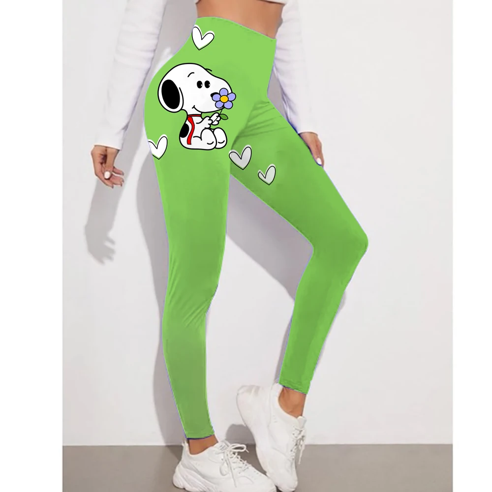 New Snoopy print Yoga Pants Sport Leggings Women Seamless High Waist Push Up Woman Tights Fitness Workout Leggins Gym Clothing