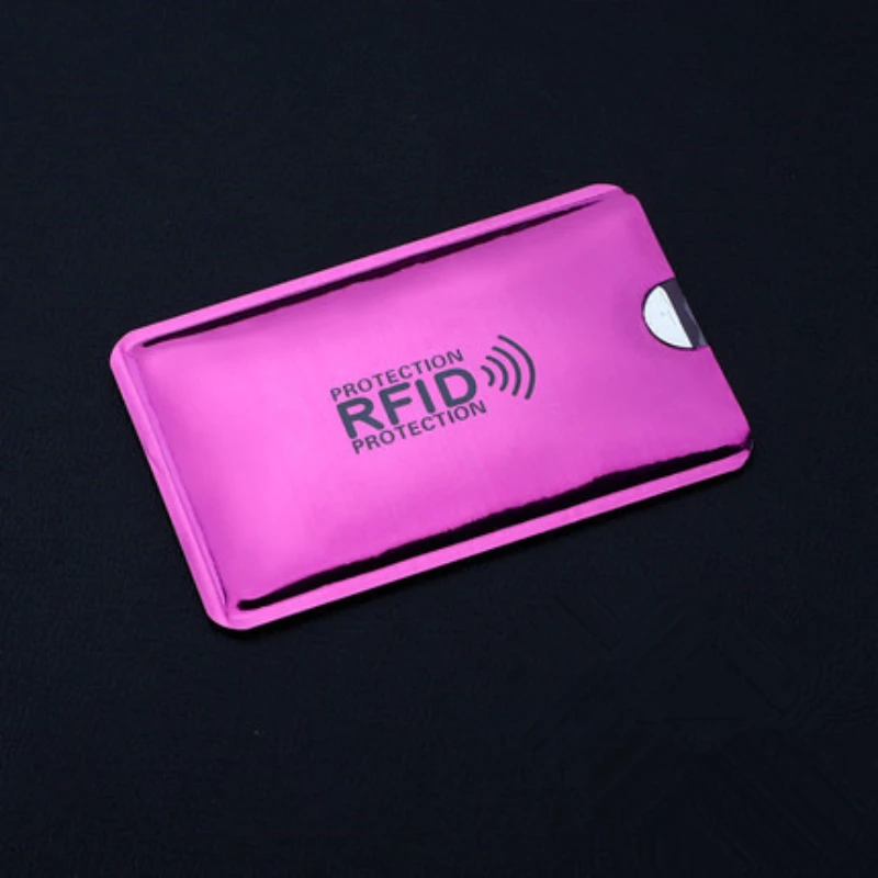 10pcs Anti Rfid Credit Card Holder Blocking Reader Lock Blocker Bank Cards Protector Shielding Bag Colorful Anti-theft Card Case