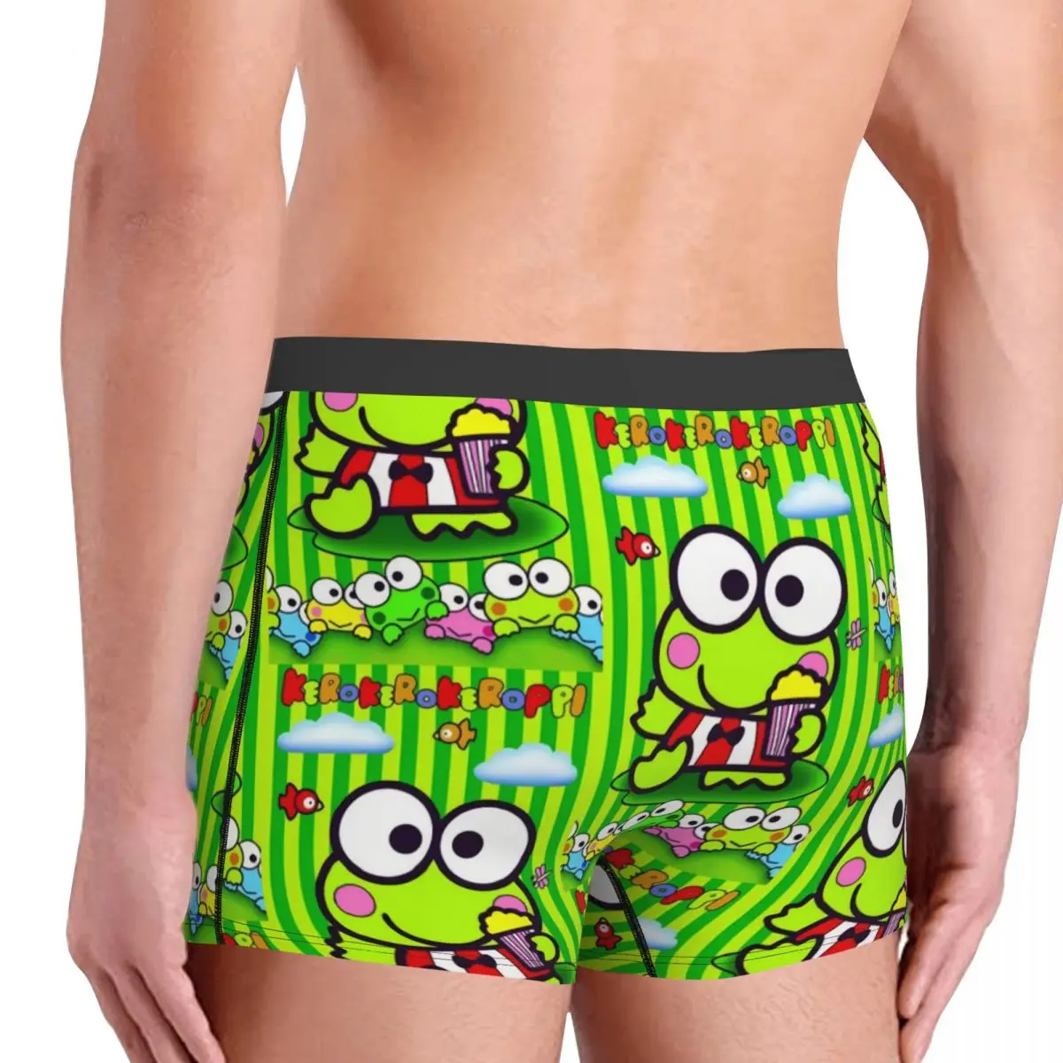 Custom Disney Cartoon Kero Kero Keroppi Sanrio Anime Underwear Men Stretch Boxer Briefs Shorts Panties Soft Underpants For Male