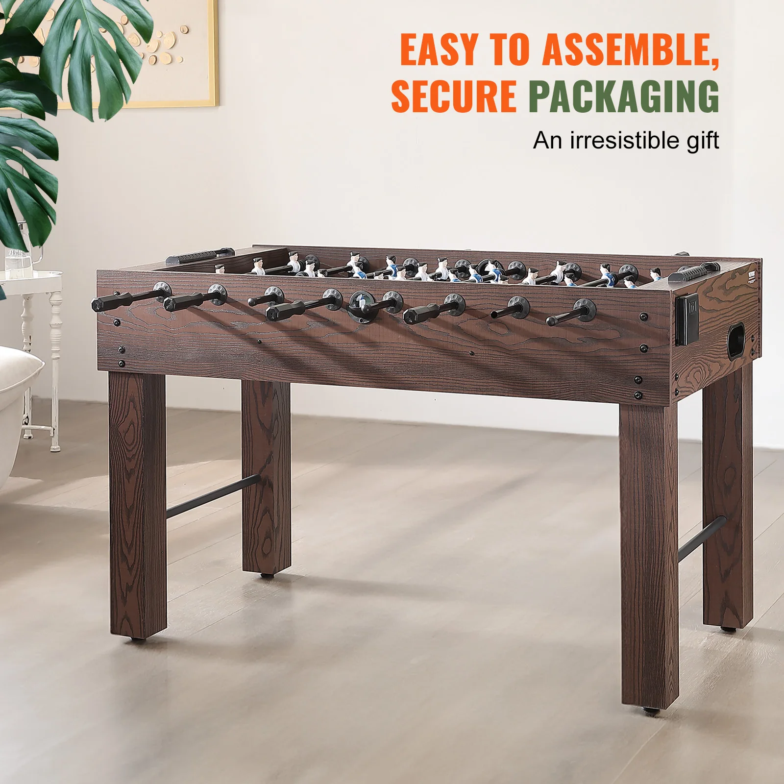 VEVOR meja Foosball, dalam ruangan ukuran penuh meja Foosball untuk sepak bola keluarga dengan Foosball meja Set termasuk 4 bola dan 2 pemegang cangkir