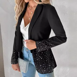 2024 Frühling Herbst neue Damen bekleidung personal isierte Strass Taille engen Anzug Jacke Blazer