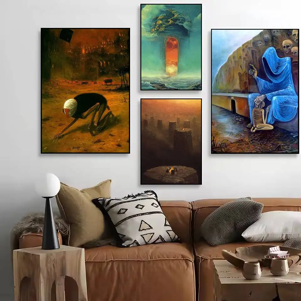 Z-ZdzislawBeksinskis Art Poster HD Art Sticky Wall Waterproof Home Living Room Bedroom Bar Aesthetic Decoration