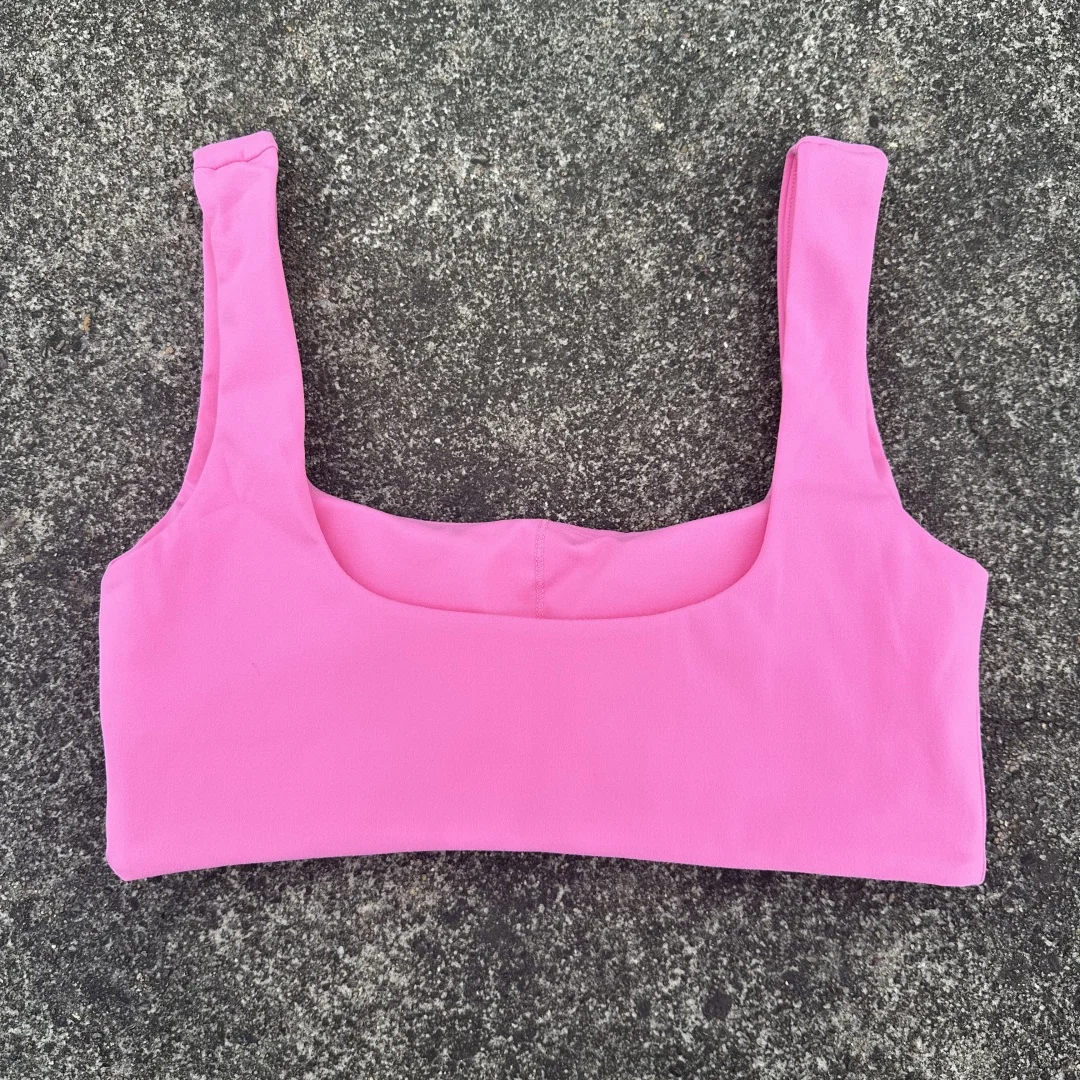 Jednobarevný čtvercový límec Dámské duté záda ramenní popruhy Fitness sportovní podprsenka Top Komplexní trénink Cvičení Jóga Spodní prádlo - náhled 5