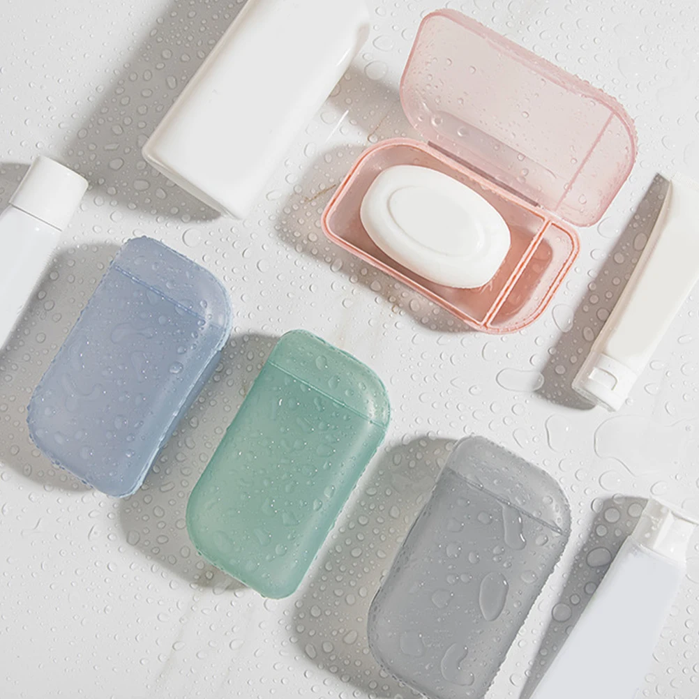 

4pcs Portable Boxes Travel Dish With Lid Shower Holder For Bathroom Home Camping Compact Storage Box Household Soap Case