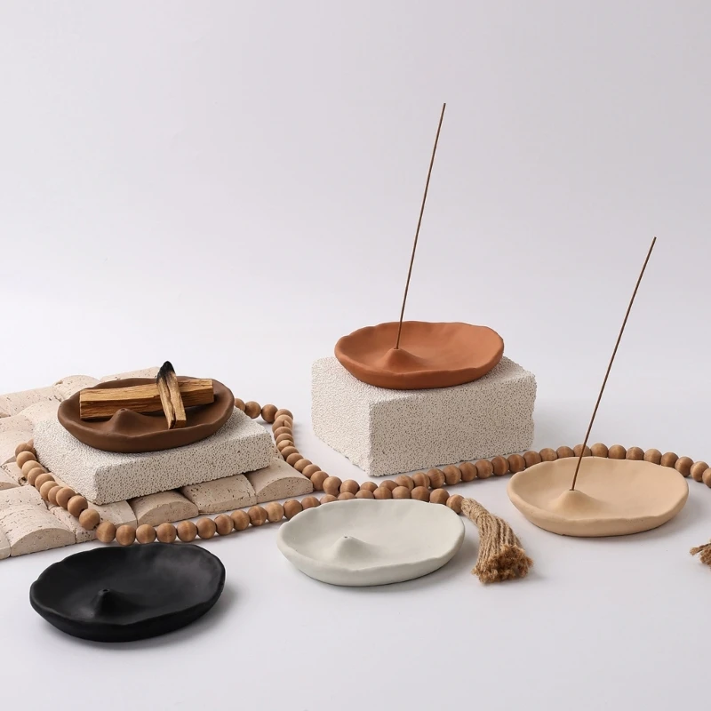 Synthetic Stone Petal Incenses Burners Holders with Raised Center and Ashes Catcher Tray Bowl for Cones, Scented Y5GB