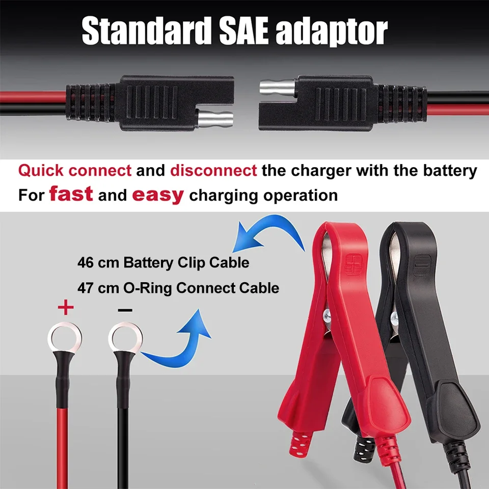 BYGD 6V/12V 5000mA Car Battery Charger Maintainer Smart Charger Car Trickle Charger for All Types Lead Acid Batteries